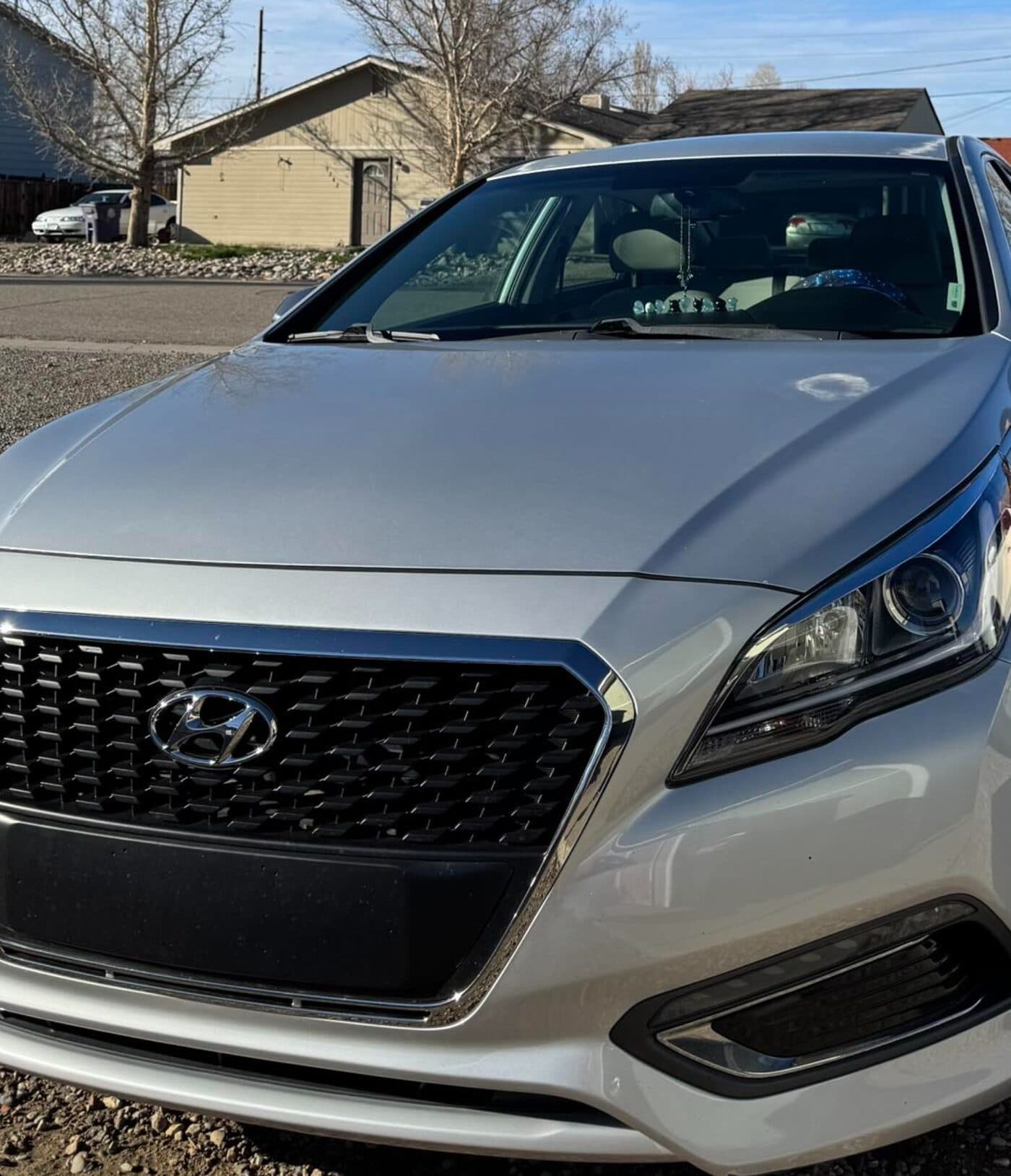 Silver Hyundai Sonata cleaned and shining